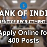Apply Online for Latest Bank of India Apprentice Recruitment for 400 posts