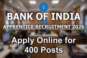 Apply Online for Latest Bank of India Apprentice Recruitment for 400 posts