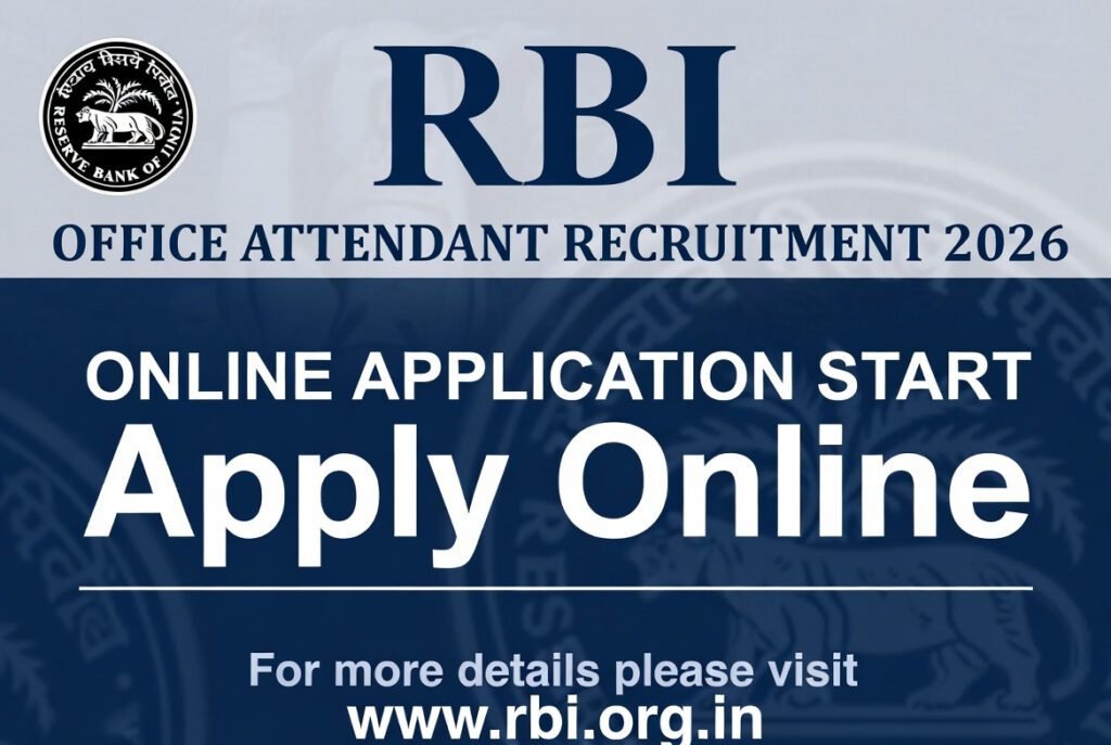 RBI Office Attendant Recruitment 2026 Apply Online