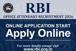 RBI Office Attendant Recruitment 2026 Apply Online