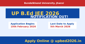 UP B.Ed JEE 2026 Application form